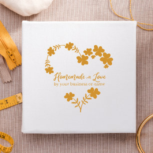 Tampons Encreurs Personnalisé fait maison avec amour Citation Fleur