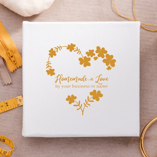 Tampons Encreurs Personnalisé fait maison avec amour Citation Fleur (Créateur téléchargé)