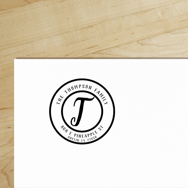 Tampons Encreurs Personnalisé | Monogramme | Nom de famille | Adres ("Everyday is abundantly beautiful." 
Sincerely Best Wishes from Lucky Design World)