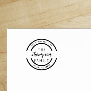 Tampons Encreurs Personnalisé   Nom de famille du script en gras   