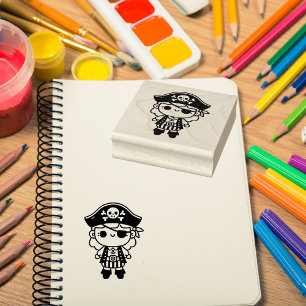 Tampons Encreurs Personnalisée Adorable fille pirate