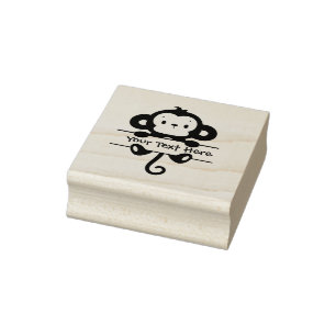 Tampons Encreurs Personnaliser - Petit singe avec bannière