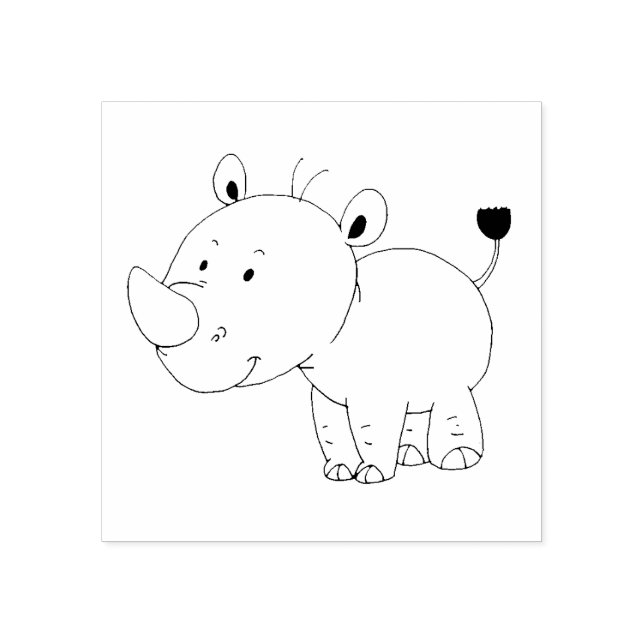 Tampons Encreurs petit rhinocéros mignon (Impression)