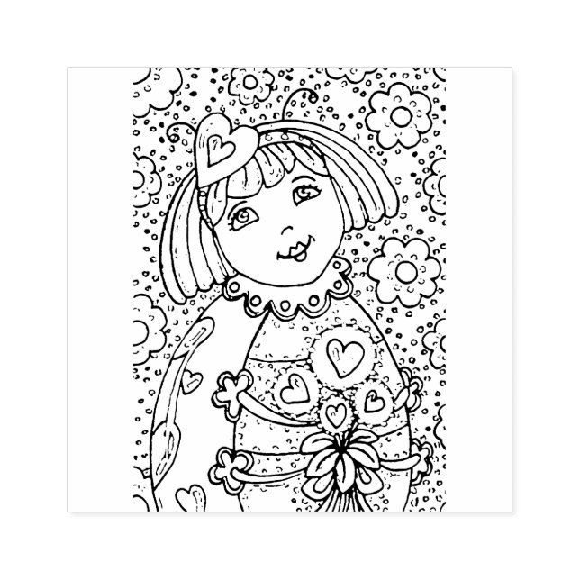 TAMPONS ENCREURS PETITE ÉCHELLE AVEC BOUQUET CARDIAQUE, BLANC (Impression)