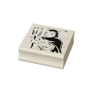 Tampons Encreurs Petite fille diable illustration timbre d'art