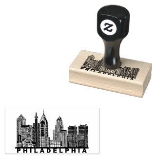 Tampons Encreurs Philadelphia Skyline Silhouette 