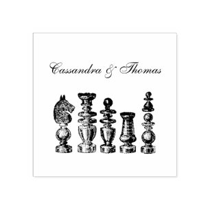 Tampons Encreurs Pièces de jeu d'échecs Art vintage