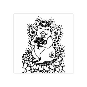 TAMPONS ENCREURS PIG VOLANT, AILES À BOUTEILLE, JARDIN FAIRY WHIMSY