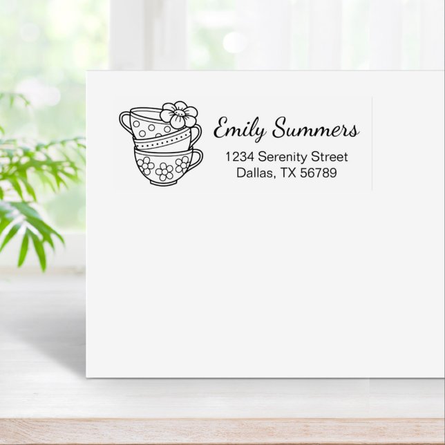 Tampons Encreurs Pile de l'adresse Teacups (Créateur téléchargé)