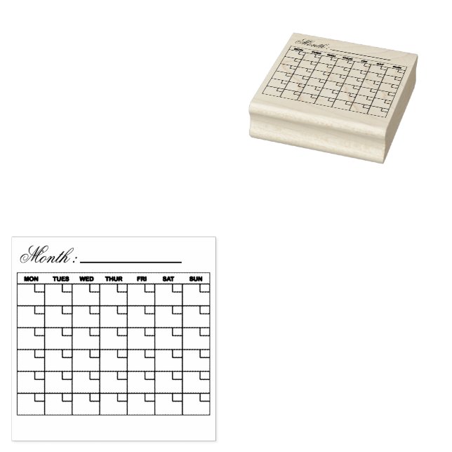 Tampons Encreurs Planificateur de calendrier mensuel (Tamponné)