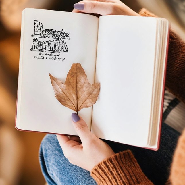 Tampons Encreurs Plaque de bibliothèque pour chats vintages (Créateur téléchargé)
