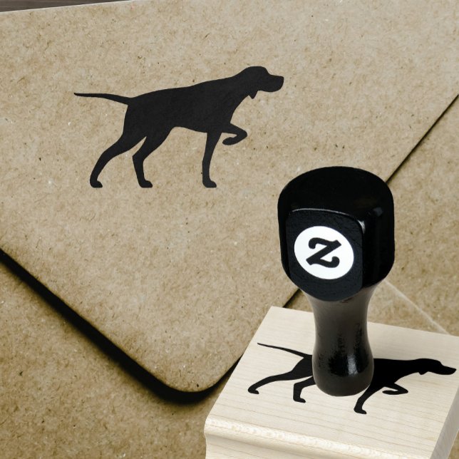 Tampons Encreurs Pointeur Pointeur Chien race Silhouette Caoutchouc (Créateur téléchargé)
