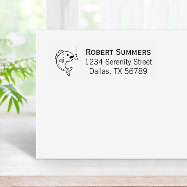 Tampons Encreurs Poisson Biting Pêche Hotte Adresse (Créateur téléchargé)