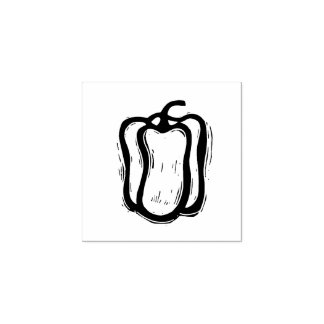 Tampons Encreurs Poivre Végétal Menu Choix Linocut Rustique
