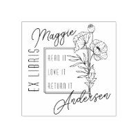 Poppies chic | Nom personnalisé Ex Libris Plaque d