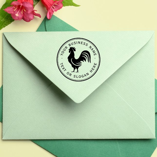 Tampons Encreurs poule Custom Business Logo Gros Timbre en caoutcho (Créateur téléchargé)