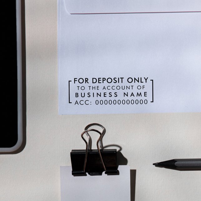 Tampons Encreurs Pour dépôt uniquement | Détails personnalisés de l (Rubber Stamp Mock-up)