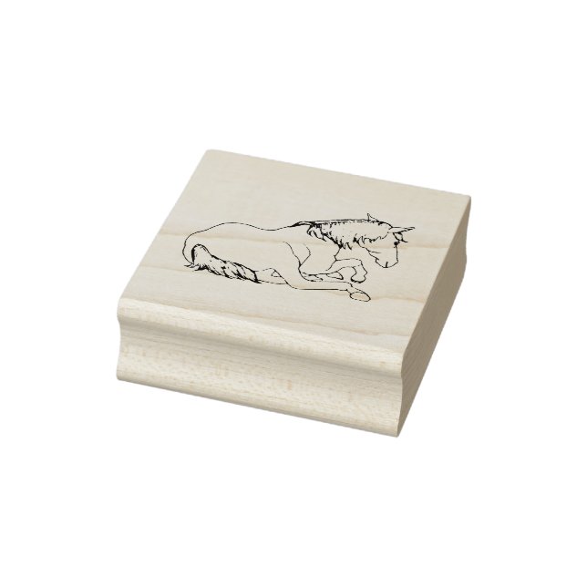 Tampons Encreurs Pretty HORSE Lying Down, Line Drawing (Tampon)