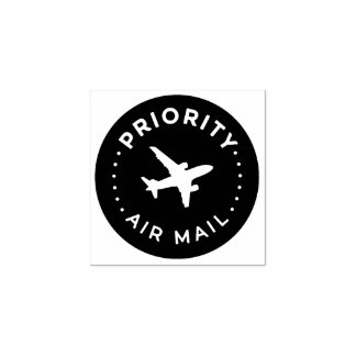 Tampons Encreurs PRIORITY VIA AIR MAIL 飛行機 airplane ラバースタンプ