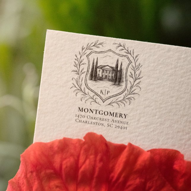 Tampons Encreurs Propriété Laurel Shield | Adresse de retour du mar (Créateur téléchargé)