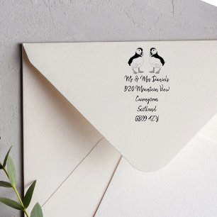 Tampons Encreurs Puffin Mr & Mrs Retour Adresse Timbre en caoutchou