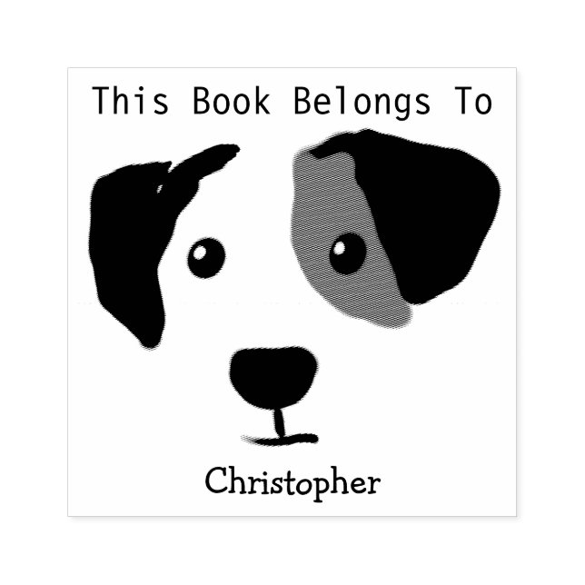 Tampons Encreurs Quizzical Happy Dog Ce Livre Appartient À (Impression)