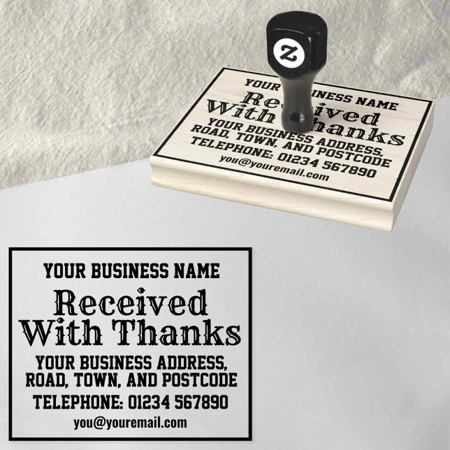 Tampons Encreurs Réçu avec remerciements avec nom, adresse, etc (Créateur téléchargé)