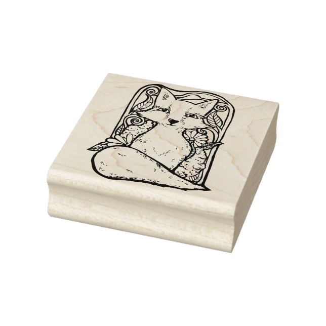 Tampons Encreurs Red Fox Floral Nature Art (Tampon)