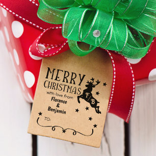 Tampons Encreurs Reindeer Monogramme, Joyeux Noël avec amour