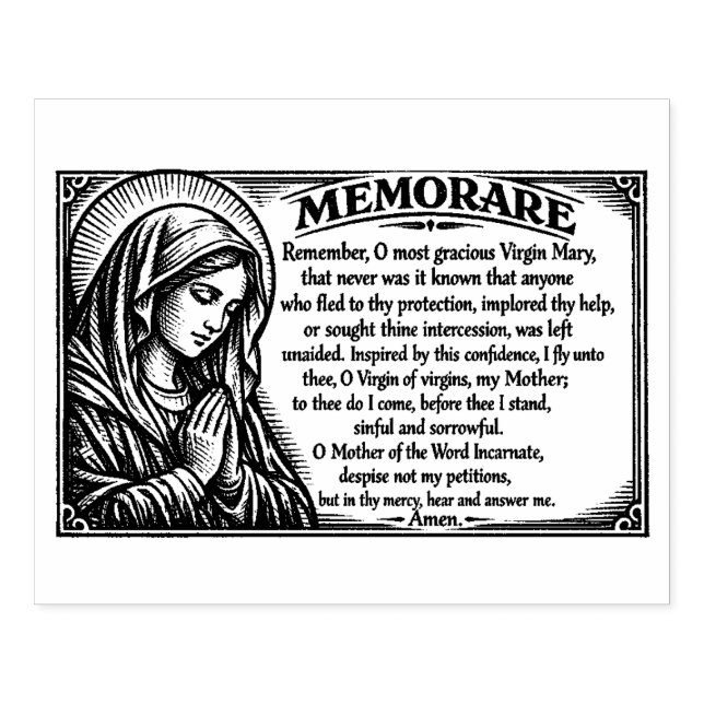 Tampons Encreurs Religious Virgin Mary Memorare Catholic Prayer (Impression)