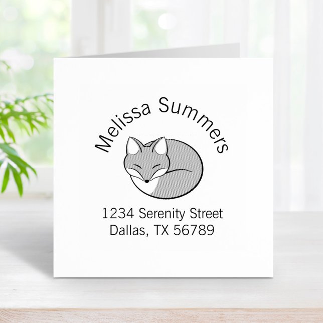 Tampons Encreurs Renard couché, Adresse d'arc gravée (Créateur téléchargé)