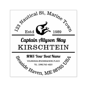 Tampons Encreurs Retour Adresse Capitaine Mermaid Mer marine marine