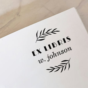 Tampons Encreurs Rétro minimal Botanique Ex Libris Plaque