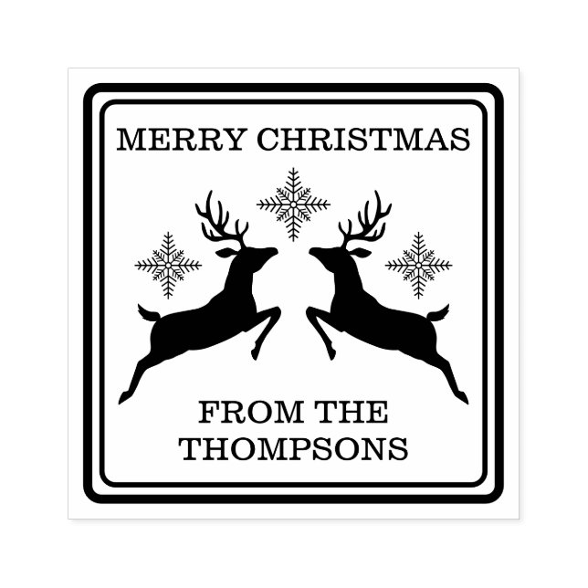 Tampons Encreurs Rindeers Et Snowflakes Festive Joyeux Noël (Impression)