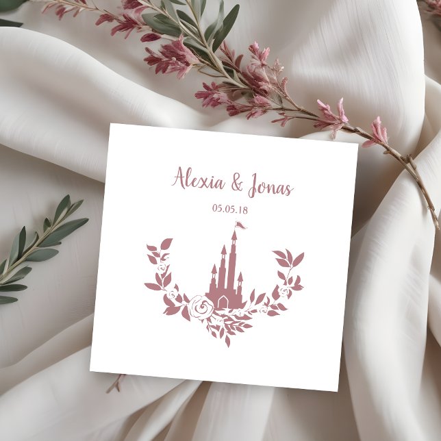 Tampons Encreurs Romantic Wedding Design with Castle and Flowers (Romantic Wedding Design with Castle and Flowers Perfect on kraft paper to give a modern rustic look.)