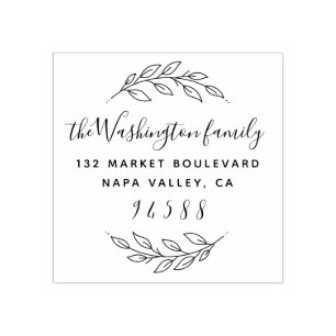 Tampons Encreurs Ronde Wath & Custom Family Name Adresse de retour