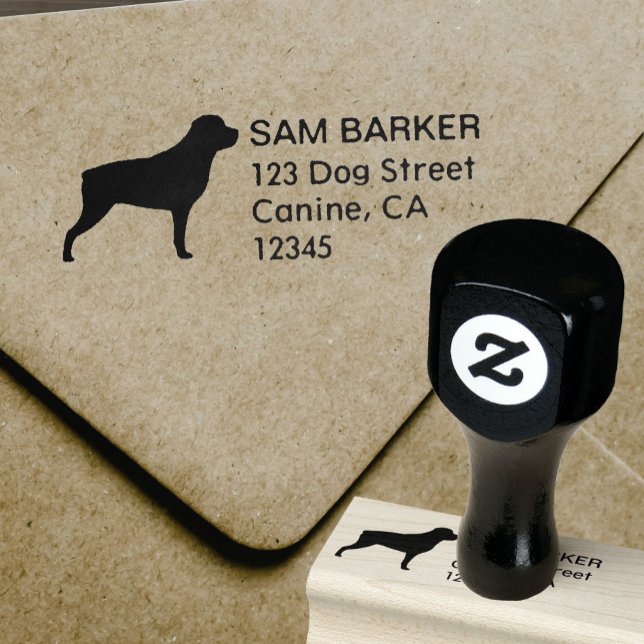 Tampons Encreurs Rottweiler Chien race Silhouette Adresse de retour (Créateur téléchargé)