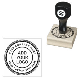 Tampons Encreurs Round company name and custom Text Logo template