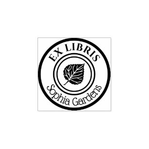 Tampons Encreurs Round Ex Libris Leaf Motif