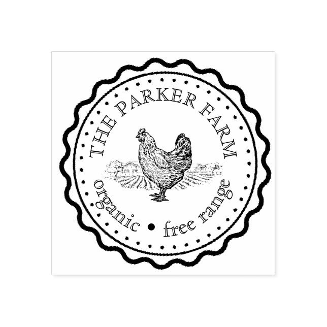 Tampons Encreurs Russe Famille Agritourisme Poulets OEuf Carton Cao (Impression)