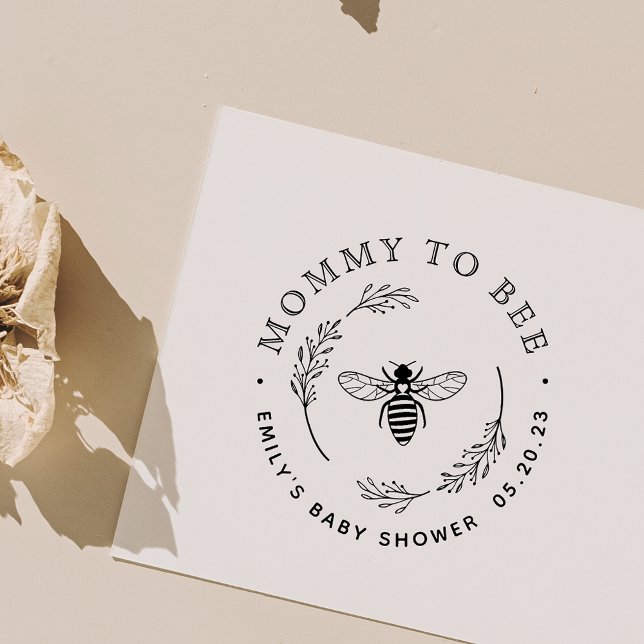 Tampons Encreurs Rustic Botanique Wreath Mommy to Bee Baby shower (Créateur téléchargé)