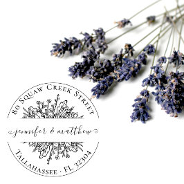 Tampons Encreurs Rustic Fleur sauvage Vintage Wedding Adresse de re