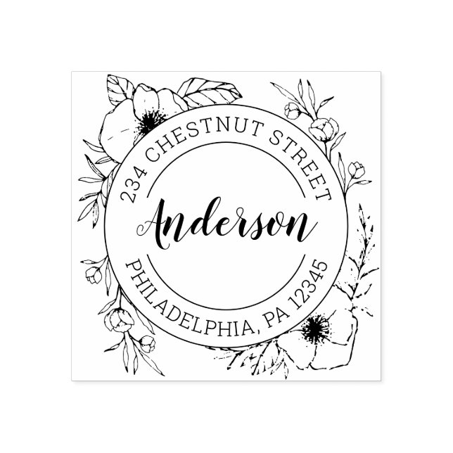 Tampons Encreurs Rustic Floral Adresse de retour (Impression)