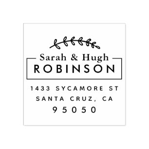 Tampons Encreurs Rustic Marié Couple Retour Adresse Mariage Cadeau