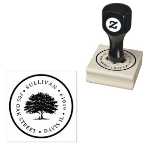 Tampons Encreurs Rustic Oak Tree Adresse de retour personnalisée