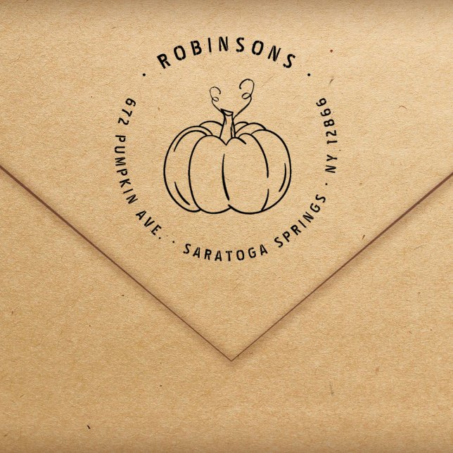 Tampons Encreurs Rustic Pumpkin Halloween Fall Return Address (Créateur téléchargé)