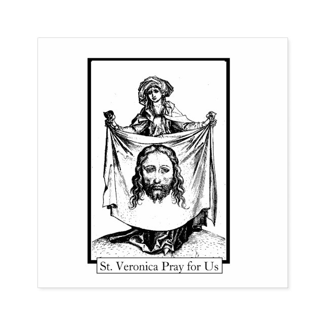Tampons Encreurs Saint Veronica Veil Jésus Religieux Catholique Sai (Impression)