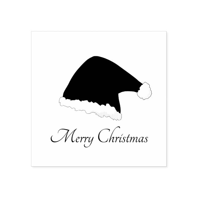 Tampons Encreurs Santa Clause Casquette élégant Script Holiday (Impression)