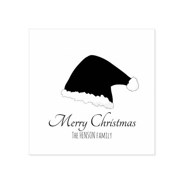 Tampons Encreurs Santa Clause Casquette Script Fête Personnalisable (Impression)