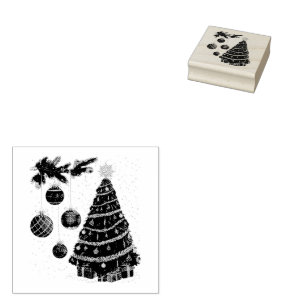 Tampons Encreurs Sapin de Noël festif et boules